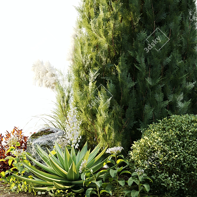 Versatile Outdoor Plant Set for All Your Needs 3D model image 5
