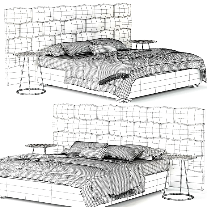 Modern Flou MAJAL Bed Design 3D model image 4