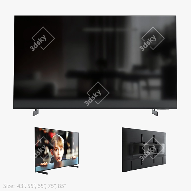 Samsung AU8000 Crystal UHD 4K Smart TV 3D model image 8