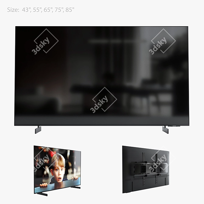 Samsung AU8000 Crystal UHD 4K Smart TV 3D model image 9