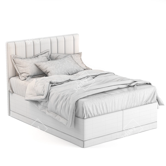 Luxury Bentley Bed with Storage Space 3D model image 7