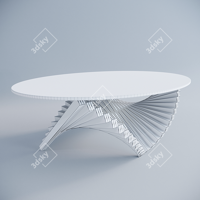 Designer Plywood Armchair & Coffee Table 3D model image 6