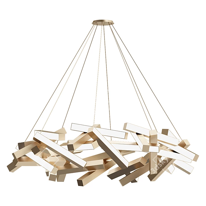 Iridescent Chaos Chandelier 3D model image 1