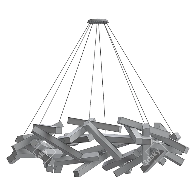 Iridescent Chaos Chandelier 3D model image 2