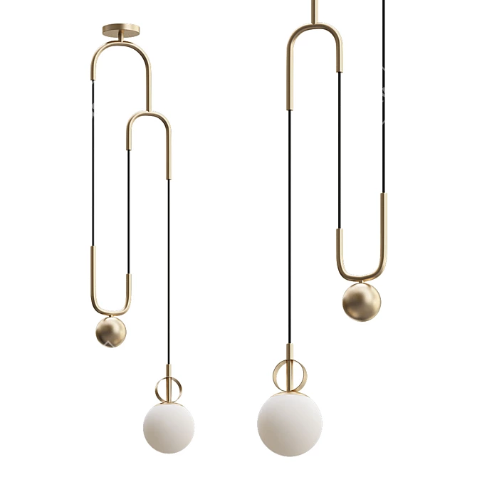 Vintage Brass Cradle Pendant 3D model image 1