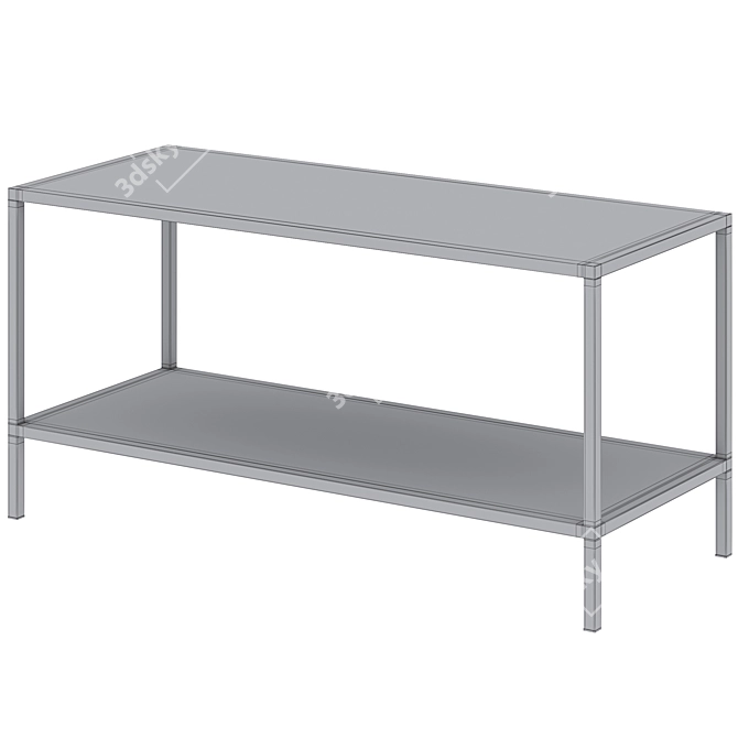 Sleek Black Coffee & Side Table Set 3D model image 5