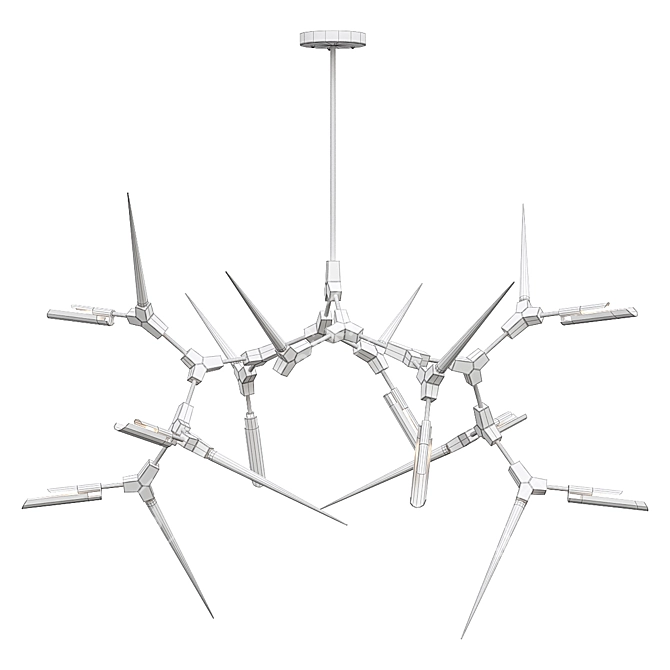 Spike and Thorn Designer Chandelier 3D model image 4