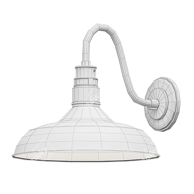 Vintage Rusty Barn Sconce: 74867-22 3D model image 3