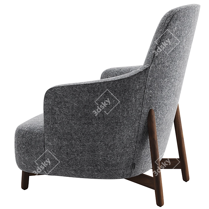 Elegant Copine Bergere Chair 3D model image 3