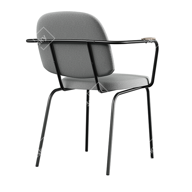 Sleek Gray Dining Chair: LaRedoute Brooklyn 3D model image 3