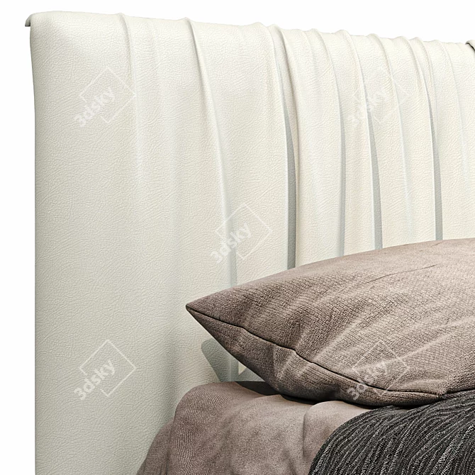 Floating Double Bed with UV Mapped Design 3D model image 5