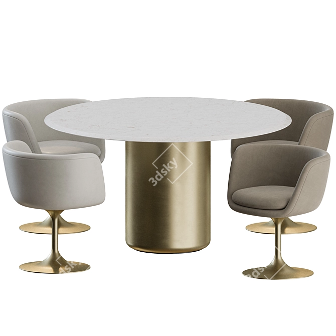 Natuzzi Voyage Dining Set 3D model image 1