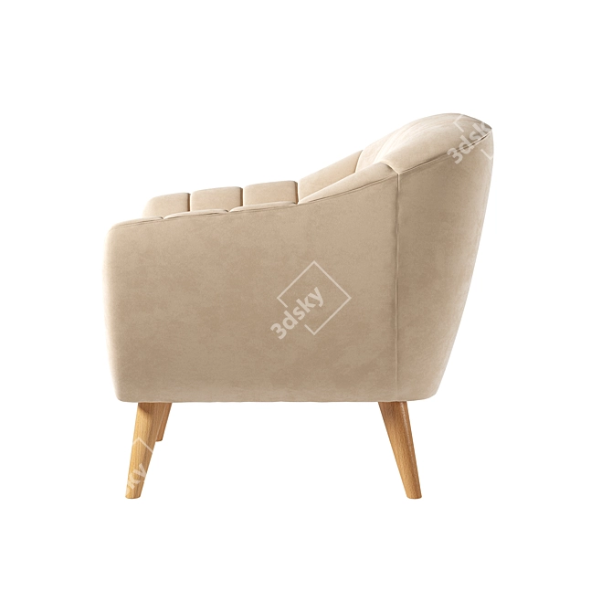 Elegant Doria Armchair: Perfect for Any Sofa 3D model image 3