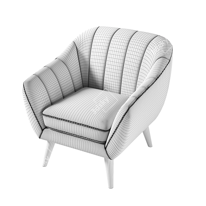 Elegant Doria Armchair: Perfect for Any Sofa 3D model image 5