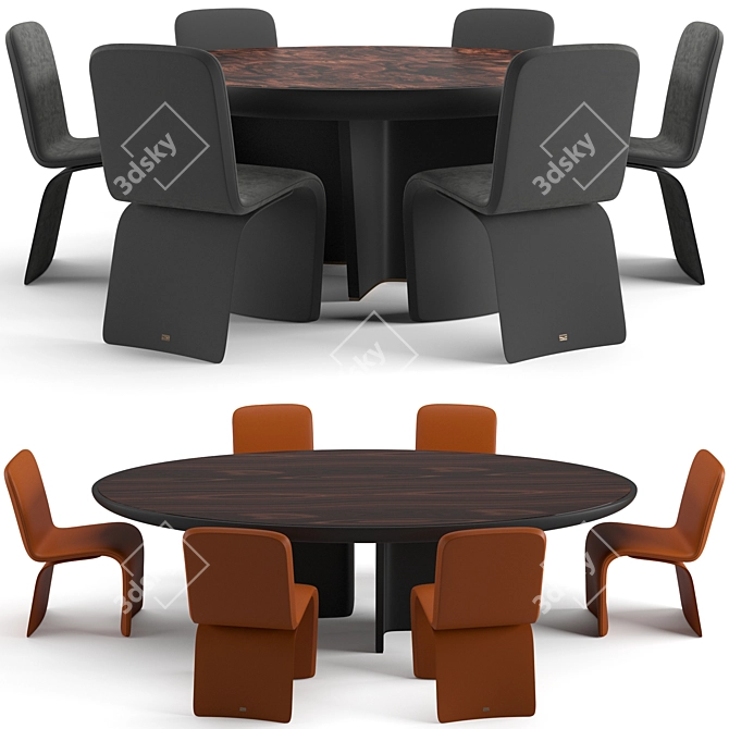 Elegant Bentley Home Dining Set 3D model image 1