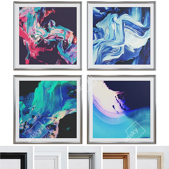 Modern Classic Picture Frame Set 3D model image 1