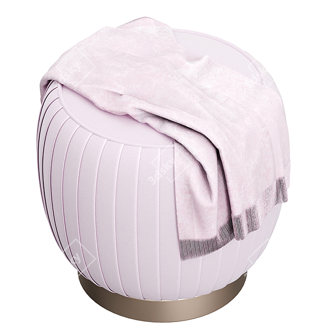 Luxury Silver Orchid Randolf Ottoman 3D model image 2