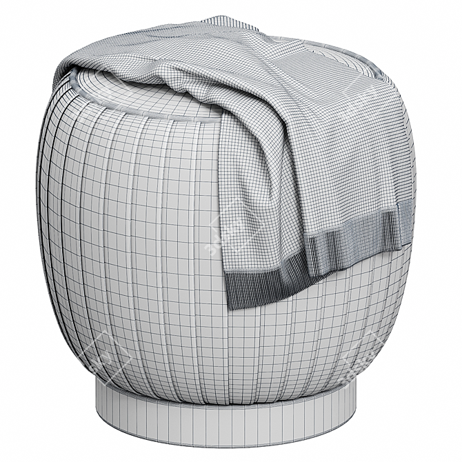 Luxury Silver Orchid Randolf Ottoman 3D model image 4