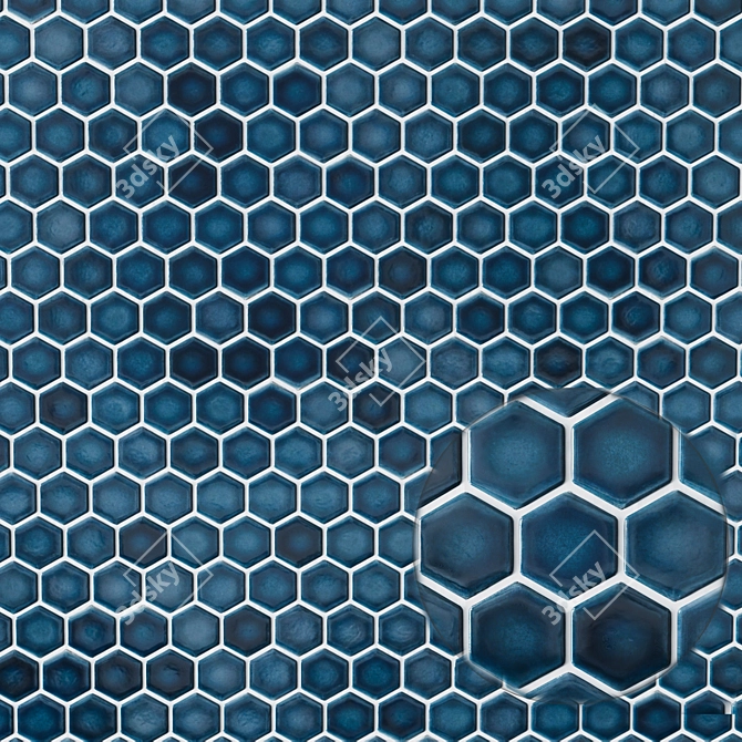 Tribeca Hexagonal Porcelain Mosaic 3D model image 2