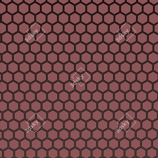 Tribeca Hexagonal Porcelain Mosaic 3D model image 6