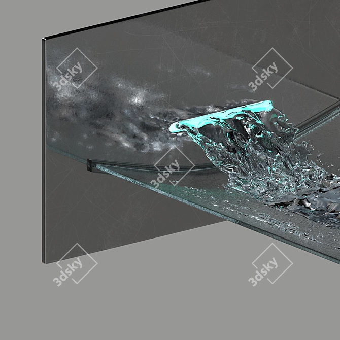 Modern Wall Faucet with Sink 3D model image 3