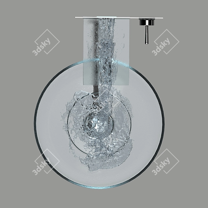 Modern Wall Faucet with Sink 3D model image 4