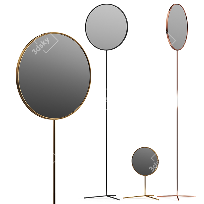 Ethereal Reflections Floor Mirror 3D model image 1