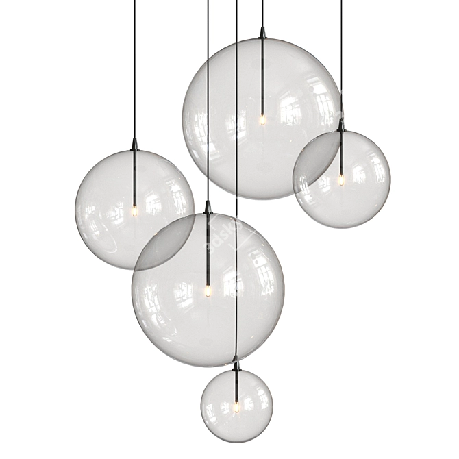 Cascade Pendant Light: Elegant Lighting Fixture 3D model image 2