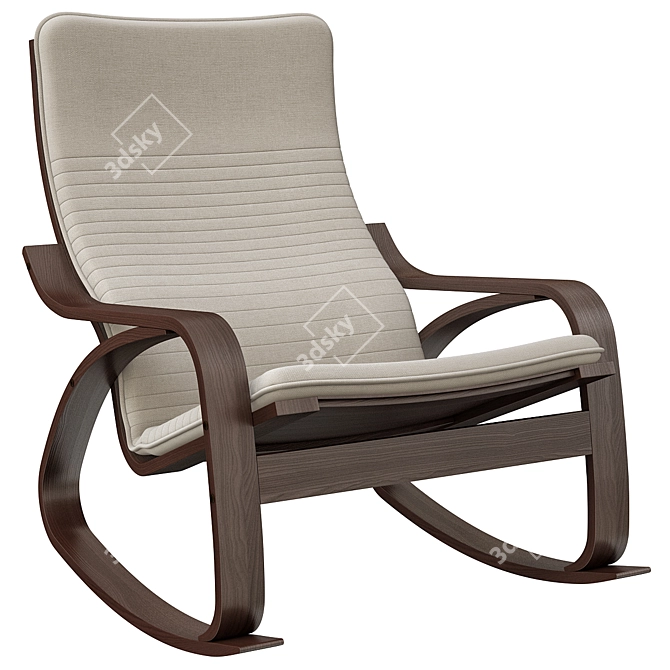 POÄNG Rocking Chair: Style and Comfort Combined 3D model image 3