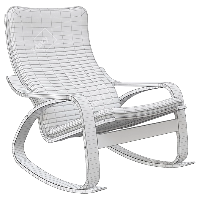 POÄNG Rocking Chair: Style and Comfort Combined 3D model image 4