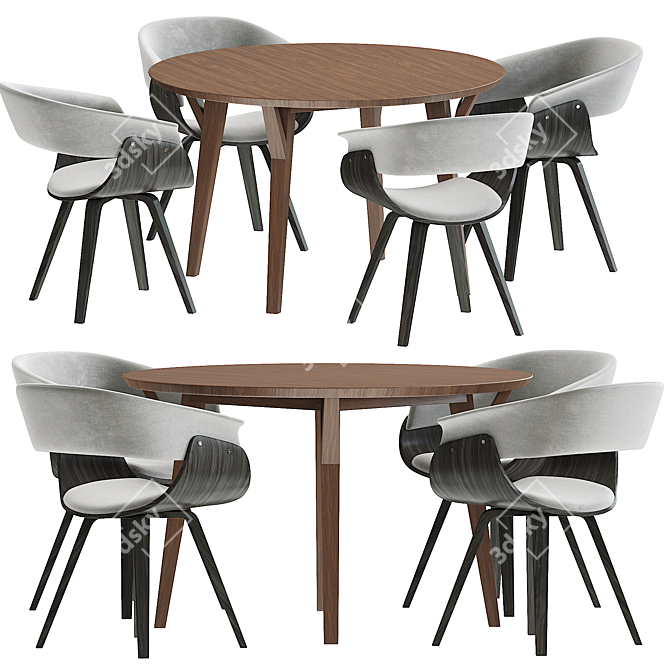 Elegant Summer Dining Table 3D model image 2