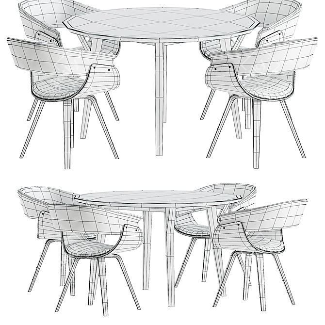 Elegant Summer Dining Table 3D model image 4