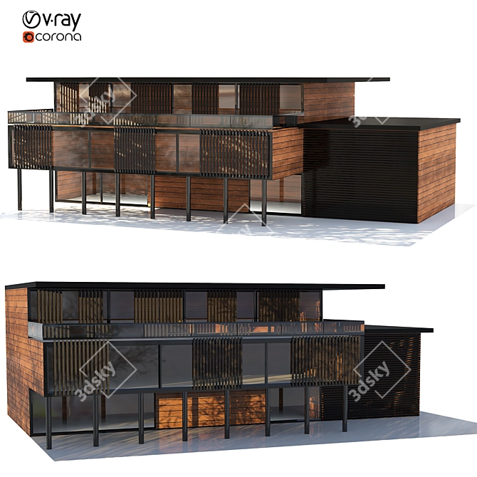 Modern Villa 02: Stylish, Spacious, Versatile 3D model image 2