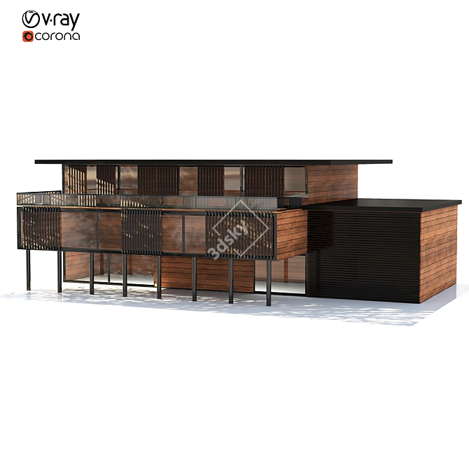 Modern Villa 02: Stylish, Spacious, Versatile 3D model image 3