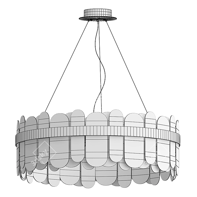 Elegant Glass Chandelier: Illuminate with Sophistication! 3D model image 3