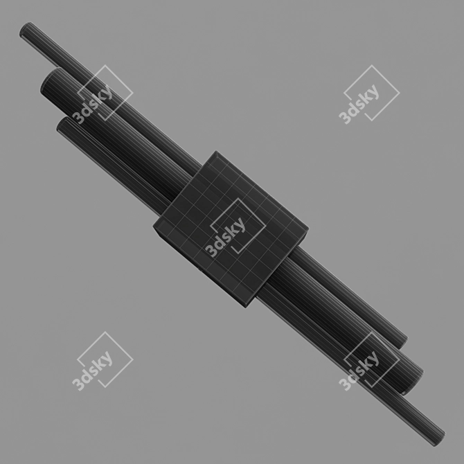 Sleek LED Wall Lamp with Cylinder Shades 3D model image 1