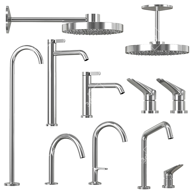 Axor One Faucet and Shower Set 3D model image 2