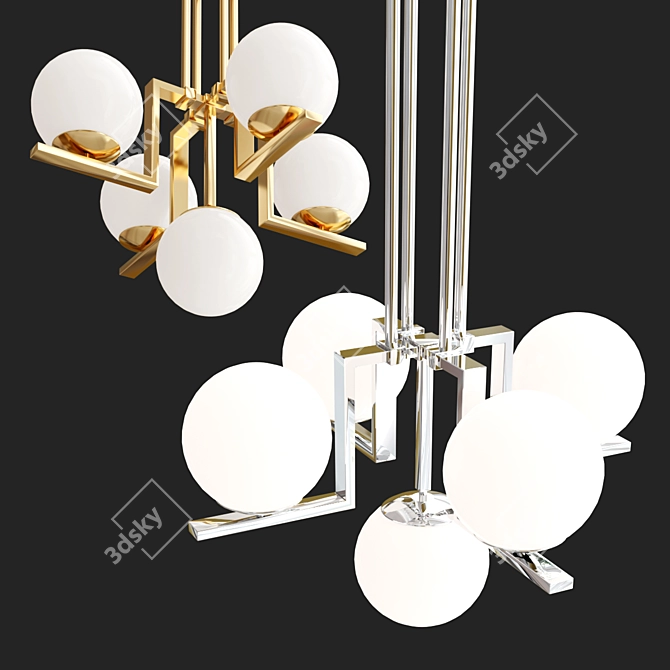 Elegance Illuminated: Tanner Chandelier 3D model image 2