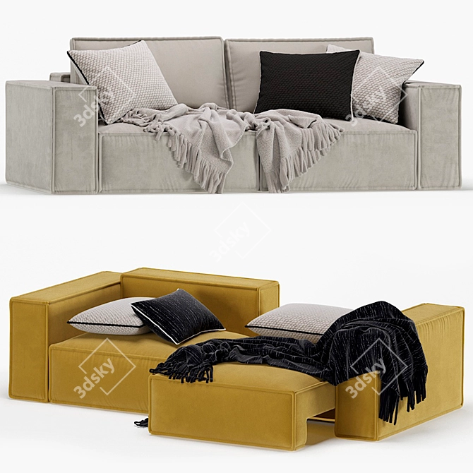 Ebi Happy Yellow Loft Sofa 3D model image 1