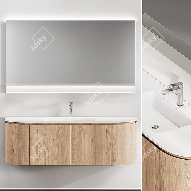 Sleek Edone Vanity Set 3D model image 1