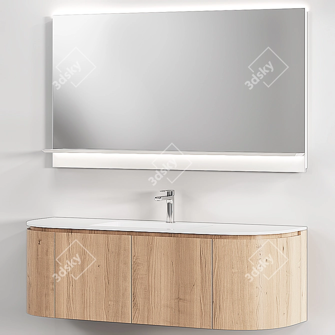 Sleek Edone Vanity Set 3D model image 2