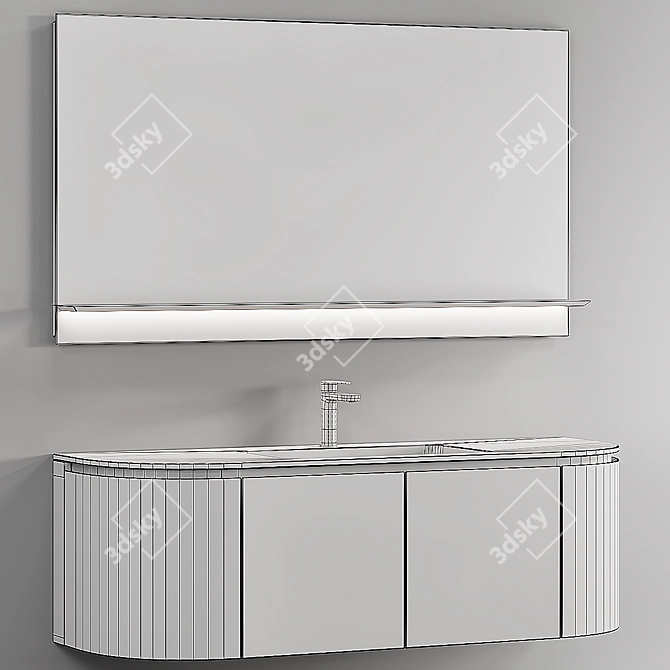 Sleek Edone Vanity Set 3D model image 4