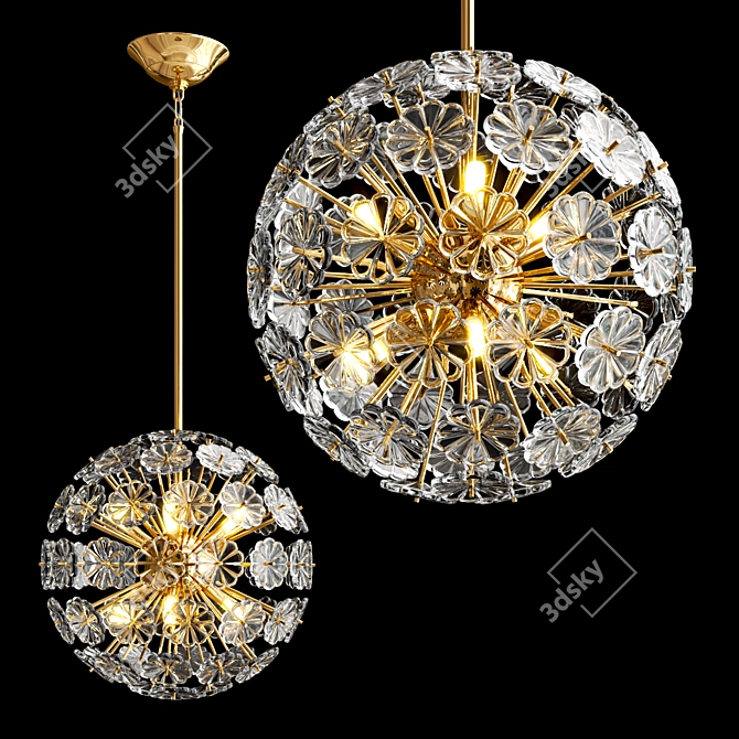 Elegant Moira Ball Pendant Light 3D model image 2