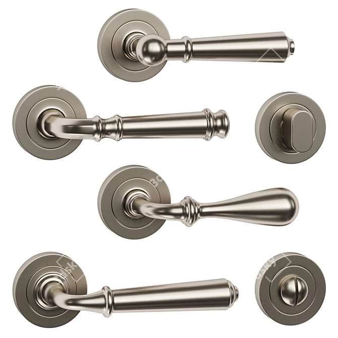 Elegant Pittella Door Handles 3D model image 2