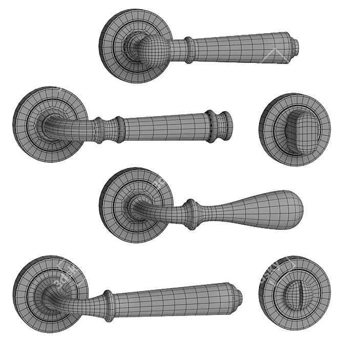 Elegant Pittella Door Handles 3D model image 4