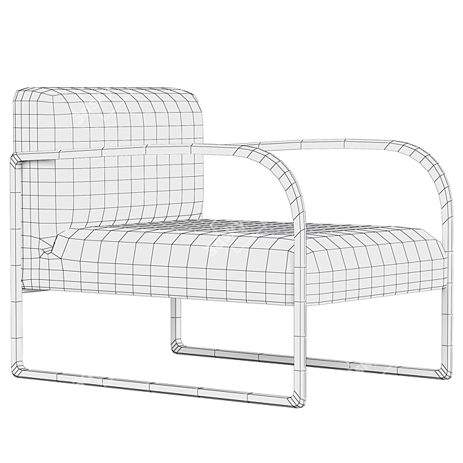 Modern Arcos Armchair by Arper 3D model image 2