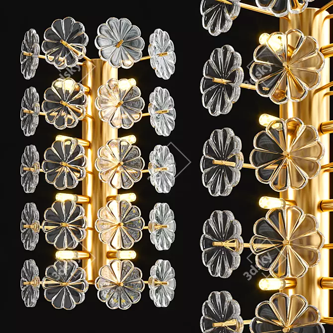 Moira Wall Lamp: Elegant Metal and Glass Design 3D model image 3