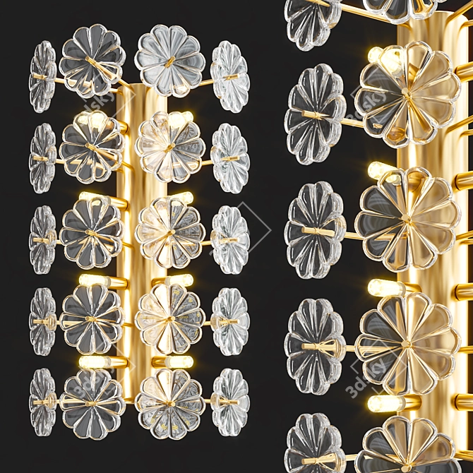 Moira Wall Lamp: Elegant Metal and Glass Design 3D model image 4