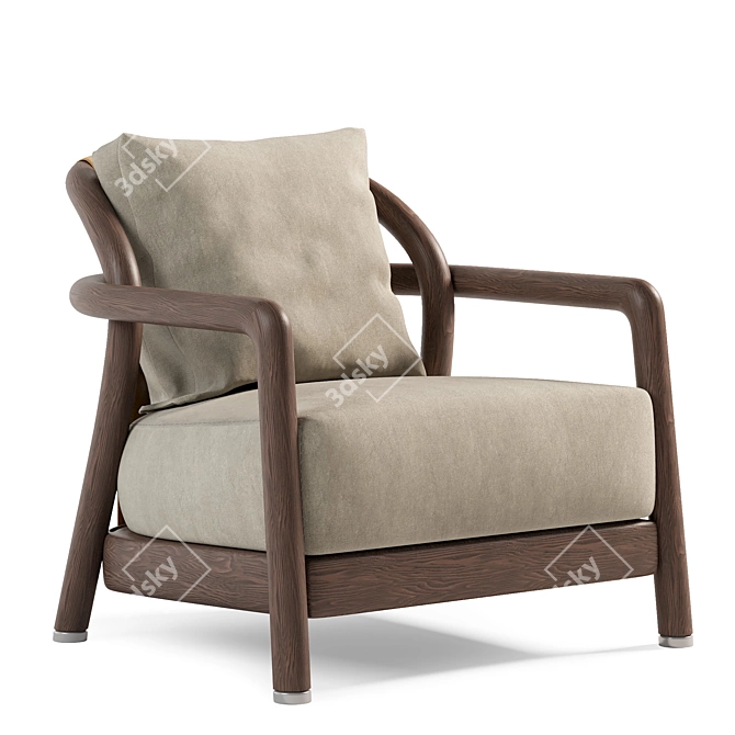 Sleek and Stylish Alison Armchair 3D model image 3