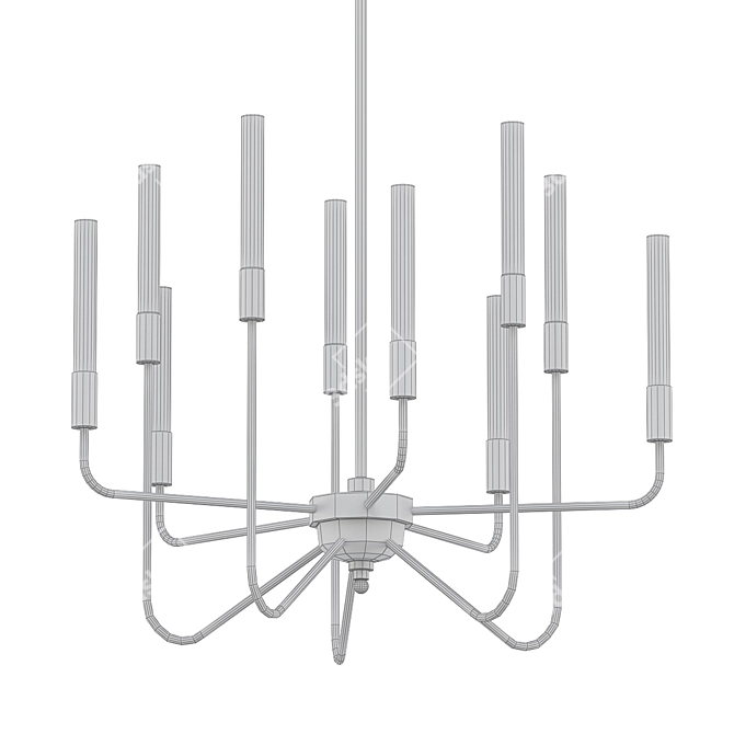 Valdi Satin Brass LED Chandelier 3D model image 2